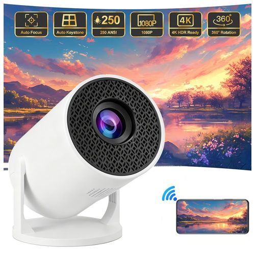 Mini Portable Mini Projector HD 4K Android WIFI Wireless Bluetooth Home Theater — image 1
