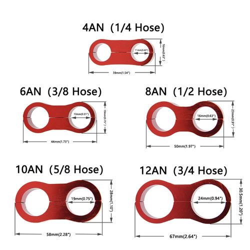 Hose Separator Clamp Bracket 4AN AN6 AN8 AN10 12AN Oil Fuel Hose Line Connector — image 4