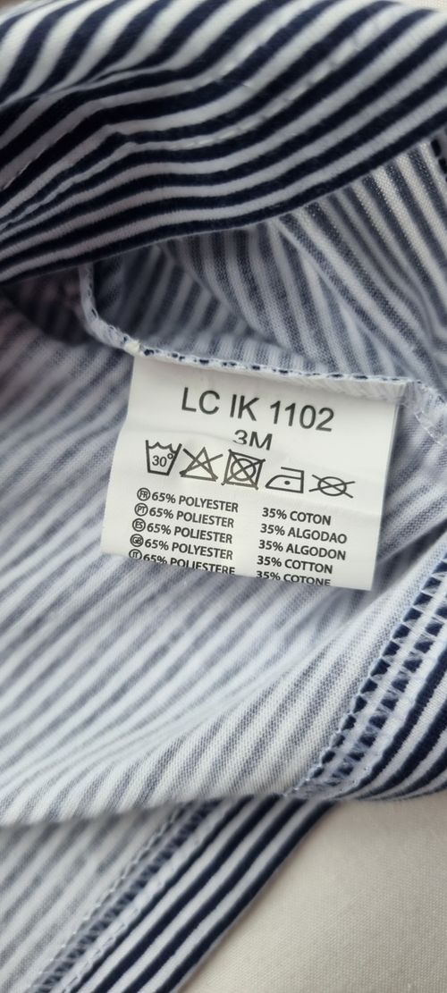 Lee Cooper Baby Polo Shirt 0-3 Months Striped Navy/White/Red Short Sleeve — image 4