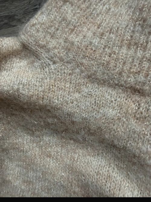 Women’s Beige Knit Mock Neck Long Sleeve Pullover Jumper, Size XS — image 3