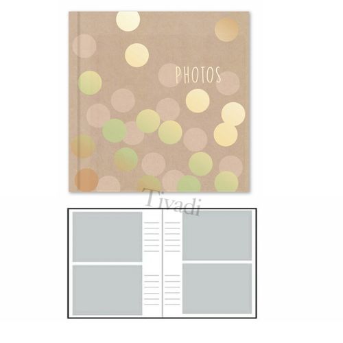 Photo Album 200 Photos 4x6 | Kraft Cover, Gold Polka Dot, Scrapbook Keepsake — image 8