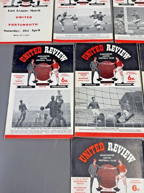 11 Man Utd United Review Programmes 1955-66 FA Cup Vintage Collection — image 8