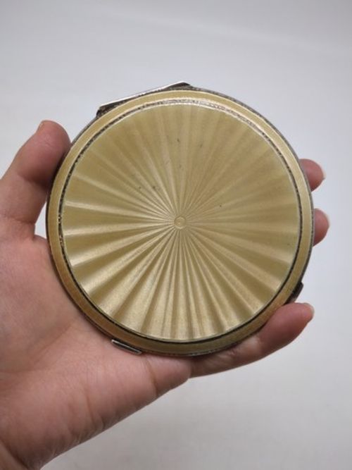 Stunning Antique solid silver ladies compact  mirror British hallmarked 182.84g