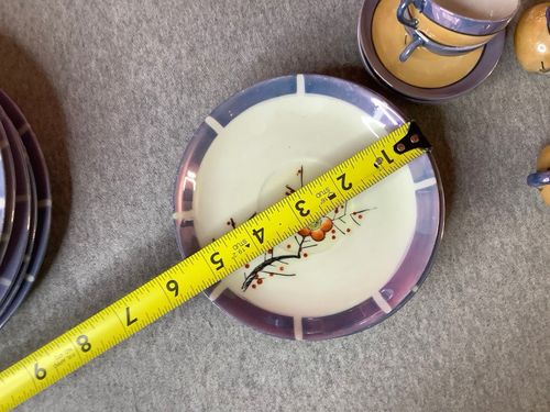 Lot of VTG 1920/30s Japanese Takito Lusterware Cherry/Plum Blossom Tea Pieces — image 10