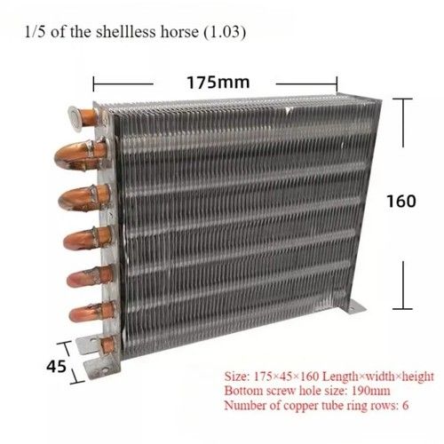 Copper tube aluminum fin heat exchanger condenser water-cooled radiator 1PC