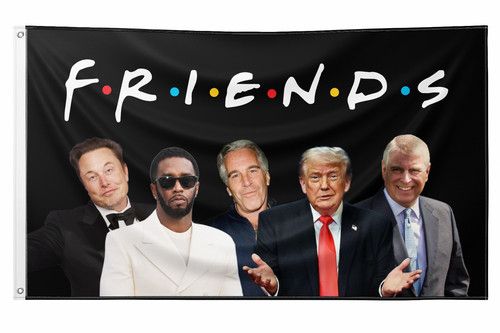 FRIENDS Meme Flag Epstein Diddy 3x5ft Funny Dorm Room Edgy High Quality Gag Gift