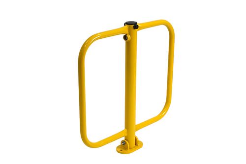 Foldable Security Post Wide - Yellow - Driveway Post Parking Post Steel Bollard — image 3