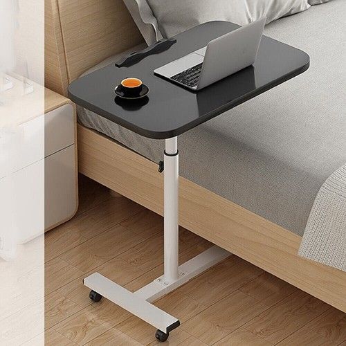 Height Adjustable Mobile Over Bed Table Hospital Overbed Aid Chair Laptop Tray