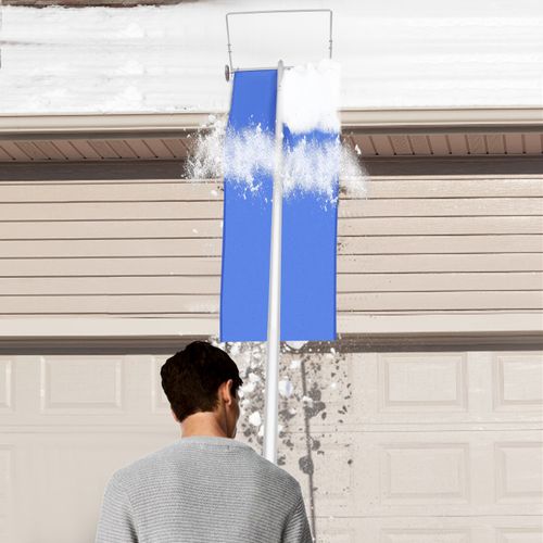 Roof Snow Rake Aluminum Roof Snow Removal Tool Length Adjustable with 3'' Wheels — image 3