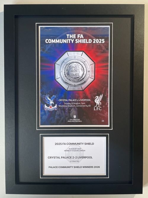 2025 FA Community Shield A4 Photo Match Programme Display Crystal Palace — image 1