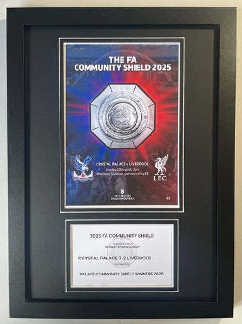 2025 FA Community Shield A4 Photo Match Programme Display Crystal Palace