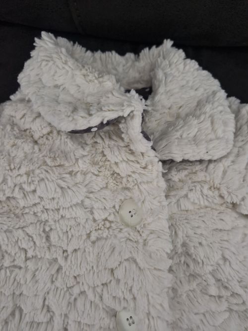 Girls faux fur cream lined coat Nutmeg age 6-9 months — image 3