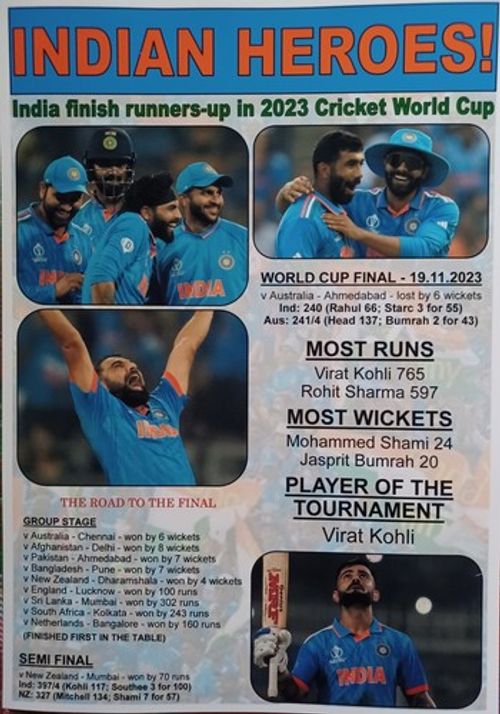 India 2023 Cricket World Cup runners-up - souvenir print