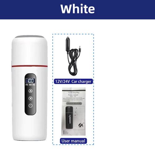 Electric Kettle 12V24V Portable Car Heating Cup 500Ml Travel Heating Touch Scree