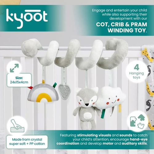 Newborn Grey Activity Spiral Stroller Car Seat Hanging Rattles Teether Toy 0-12m — image 4