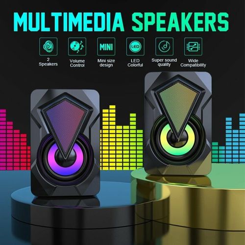 Surround Sound System LED PC Speakers Gaming Bass USB Wired for Desktop Computer — image 9