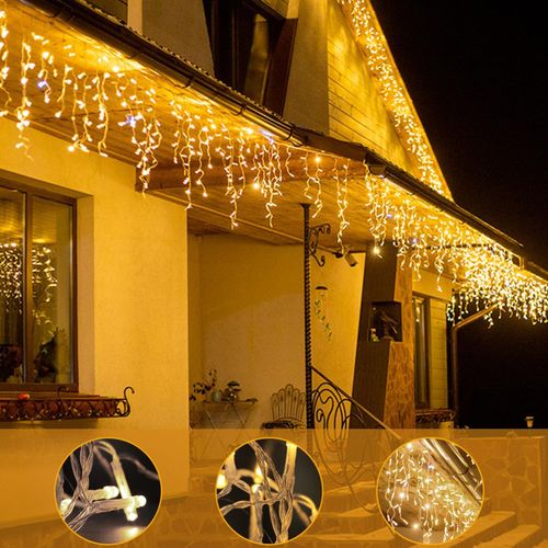 Christmas Icicle Lights LED Mains Plug In Outdoor Xmas Garden 660-880LED — image 4