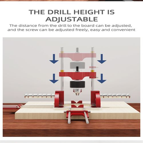 Multi-Angle Drill Guide w/Handles Hole Punch Locator Adjustable Drilling Height  — image 3