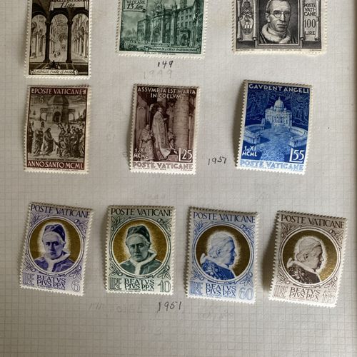 Vintage Vatican City Stamp Collection 1929–1953 | High-Value Air Mails Hinged — image 10