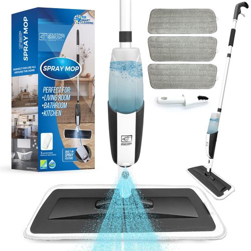 Spray Mop Floor Cleaner 3 Pads 360 Swivel Microfibre Flat Mop Set — image 9