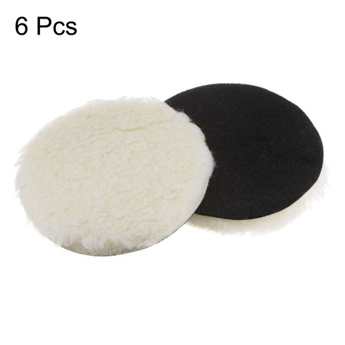 6pcs Wool Buffing Pads 6 Inch Polishing Pad Polishing Buffing Pad Hook and Loop — image 3