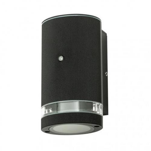 Litecraft Holme Up or Down Outdoor GU10 Wall Light With Photocell Sensor - Black