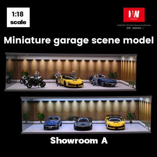 1/18 Diorama Diecast Garage 5 Parking Spaces LED Lighting Model Car Display Case — image 4