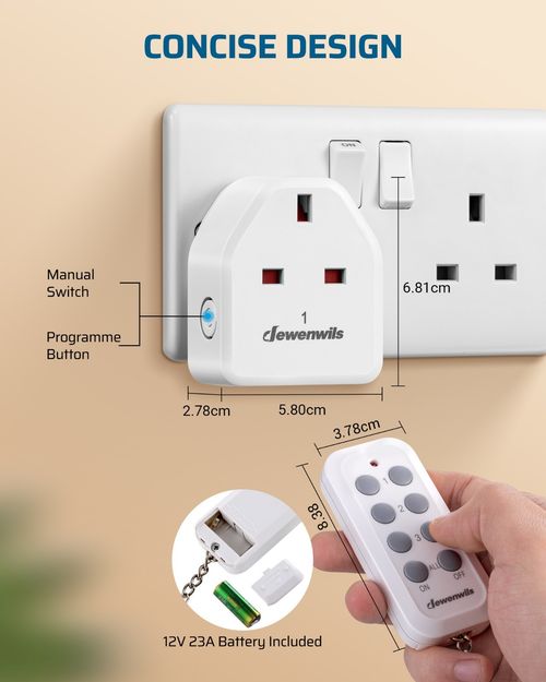 Remote Control Plug Socket, Programmable & Expandable Wireless Light Switch — image 3