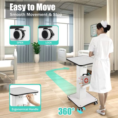 Beauty Salon Stand Rolling Cart SPA Beauty Machine Holder Trolley 3 Tier — image 3
