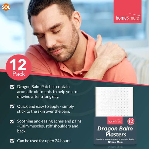 12pk Dragon Balm Herbal Patches Pain Relief Patch Heat Plaster Back Knee Muscle — image 3