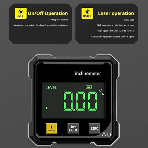 360° Magnetic Digital Angle Gauge Finder With Laser Inclinometer Level Meter UK — image 10