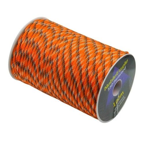 100M Paracord 4mm 9 Strand Camping Rope Mil-Spec Parachute Cord Lanyard Survival