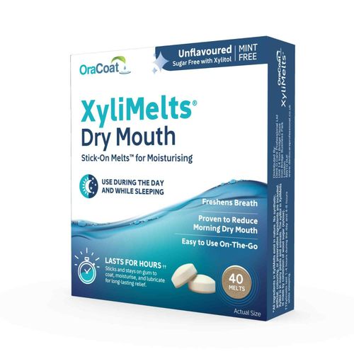 OraCoat XyliMelts - 40 Adhesive Discs Against Dry Mouth &Tooth Decay - Mint Free — image 3