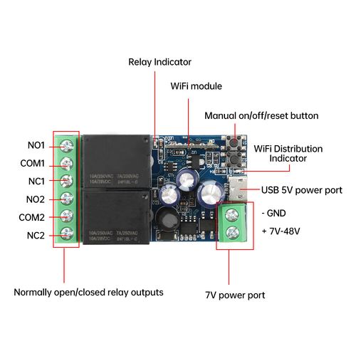 eWeLink WIFI Smart Switch 2 Channel Relay Receiver 10A Support Voice Control — image 6