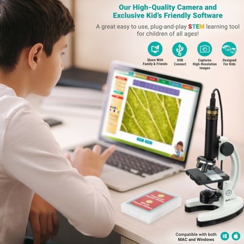 IQCREW by Amscope 120X-1200X Kid's 85+ Piece Microscope Kit + Camera + Software — image 5