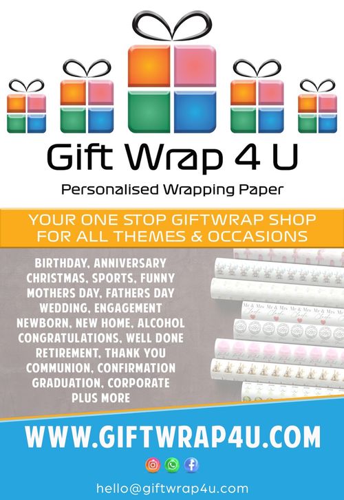 Wrapping Paper Pink 1st Birthday Personalised Name Baby Girl Premium Gift Wrap — image 8
