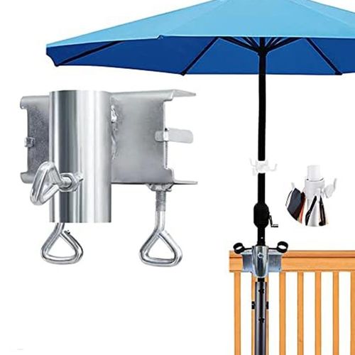 Sun Umbrella Holder Garden Umbrella Clip Adjustable Diameter Galvanized — image 2