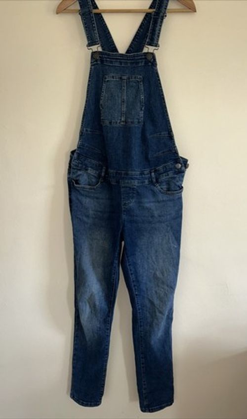 Seraphine Maternity Dungarees, Sized 10, Mid Blue Wash, Slim Leg