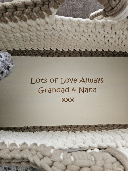 Handmade Crochet Baby Moses Basket Made to Order & Personalised Base Any Colour! — image 10