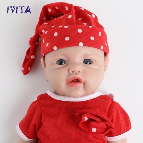 IVITA 17"Cute Baby Girl Full Body Silicone Doll Lifelike Reborn Baby Xmas Gifts