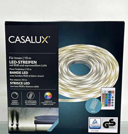CASALUX RGB LED Flex Strip 10 m Indoor, Remote Control, Dimmable Colour Change