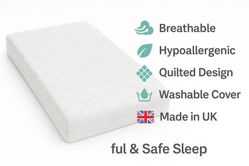 TODDLER COT BED MATTRESS  FOAM MATRESS FOR MAMAS & PAPAS 400 140 x 70 x 10cm — image 7