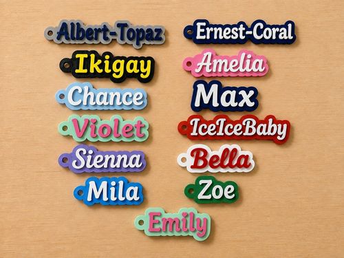 3D Personalised Keyring - Party Bag / Gifts / Name Tags / School Bag / Travel — image 1