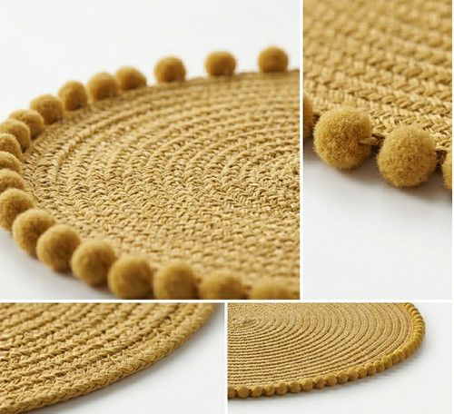 Dining Table Placemats Set of 4 Woven Washable Heat Resistant Table Mats Kitchen