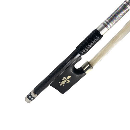 4/4 Violin Bow Carbon Fiber Braided Straight Pernambuco Level Natural Bow Hair — image 4