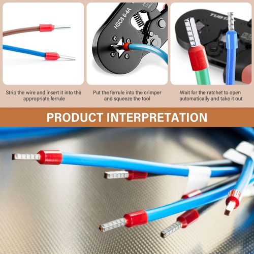 Ferrule Crimper Plier Tool Kit 1200PCS Wire Terminal Connector Set Crimping UK — image 6
