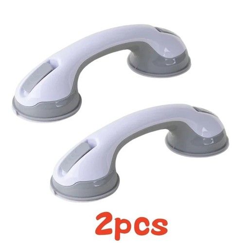 2 X SAFETY SUPPORT HAND RAIL HANDLE BAR GRIP GRAB SUCTION BATH BATHROOM SHOWER