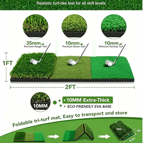 10x7ft Golf Practice Net with Mat & Balls Hitting Driving Chipping for Garden — image 6