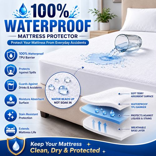 Waterproof Mattress Protector Double Extra Deep 30cm Non Noisy Fitted Bed Sheet — image 10