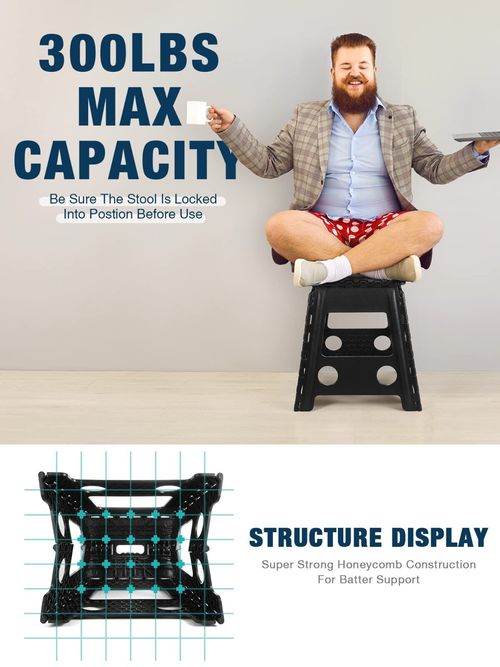 Large 150KG Folding Step Stool Multi Purpose Heavy Duty Home Kitchen Foldable — image 3